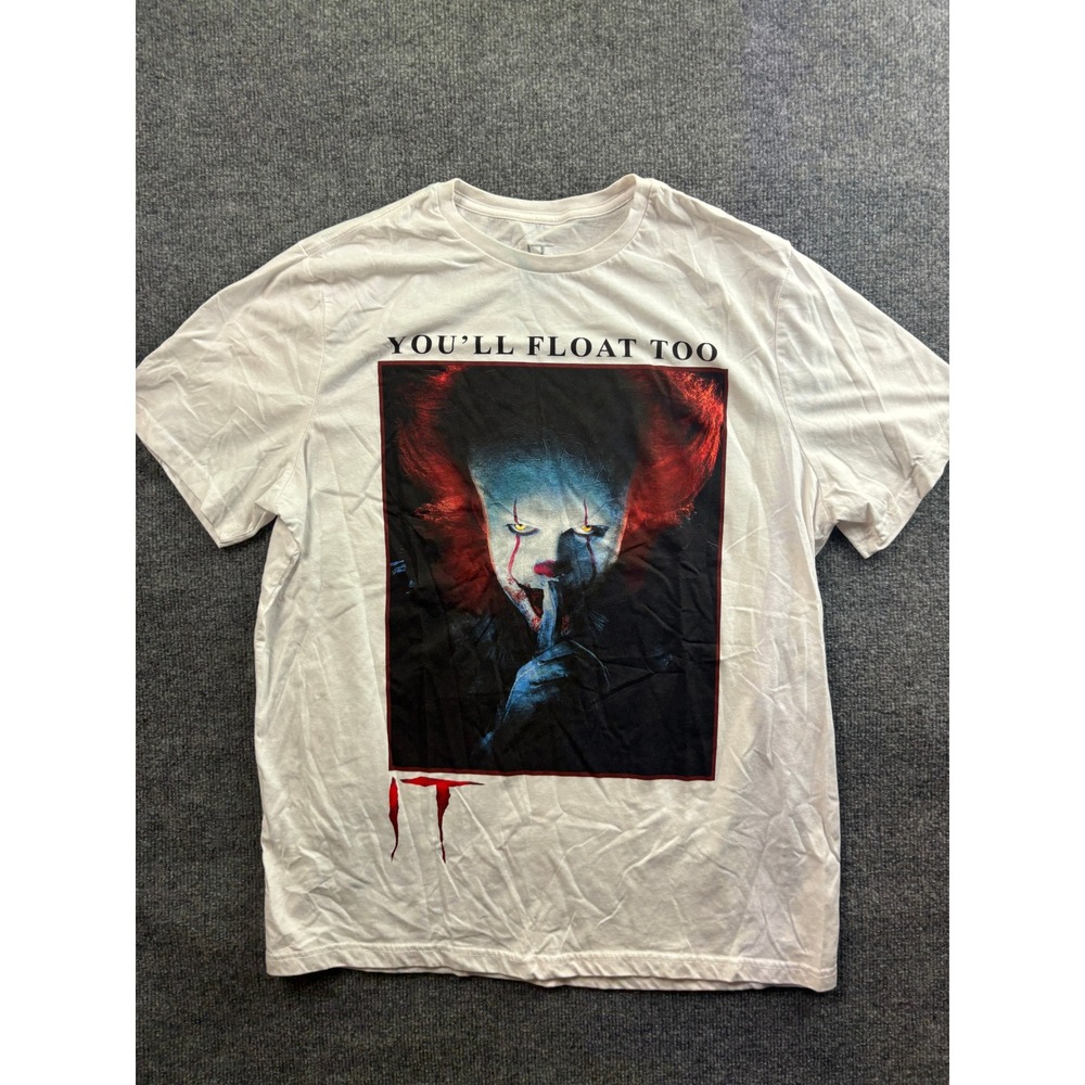 Hybrid IT Chapter Two T-Shirt Mens XL White Pennywise You'll Float Too Horror